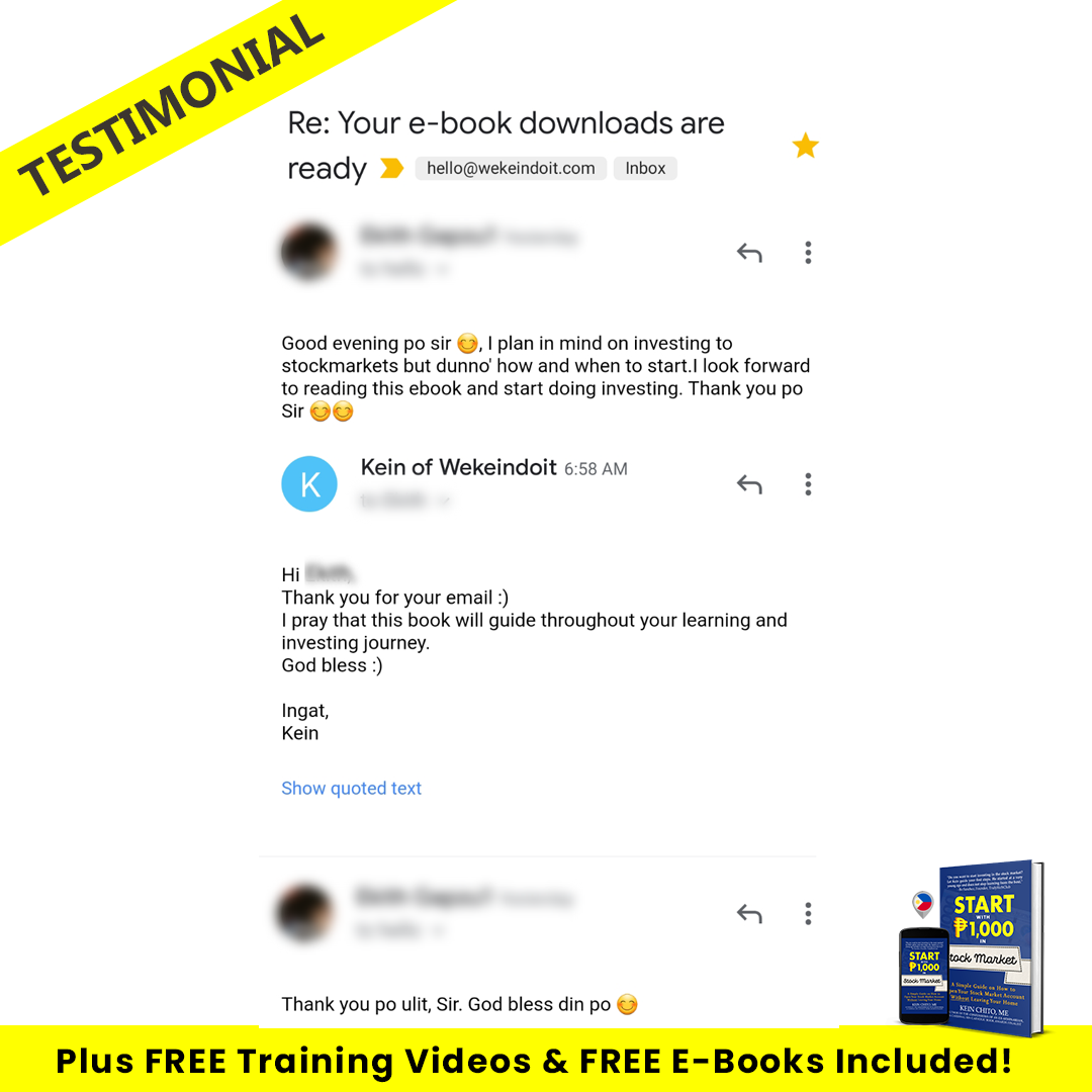 Start with P1,000 in Stock Market Book (+FREE Monthly Webinar +2 FREE E-books & 5+1 FREE Stock Market Training Videos + Other Bonuses) + FREE SHIPPING NATIONWIDE